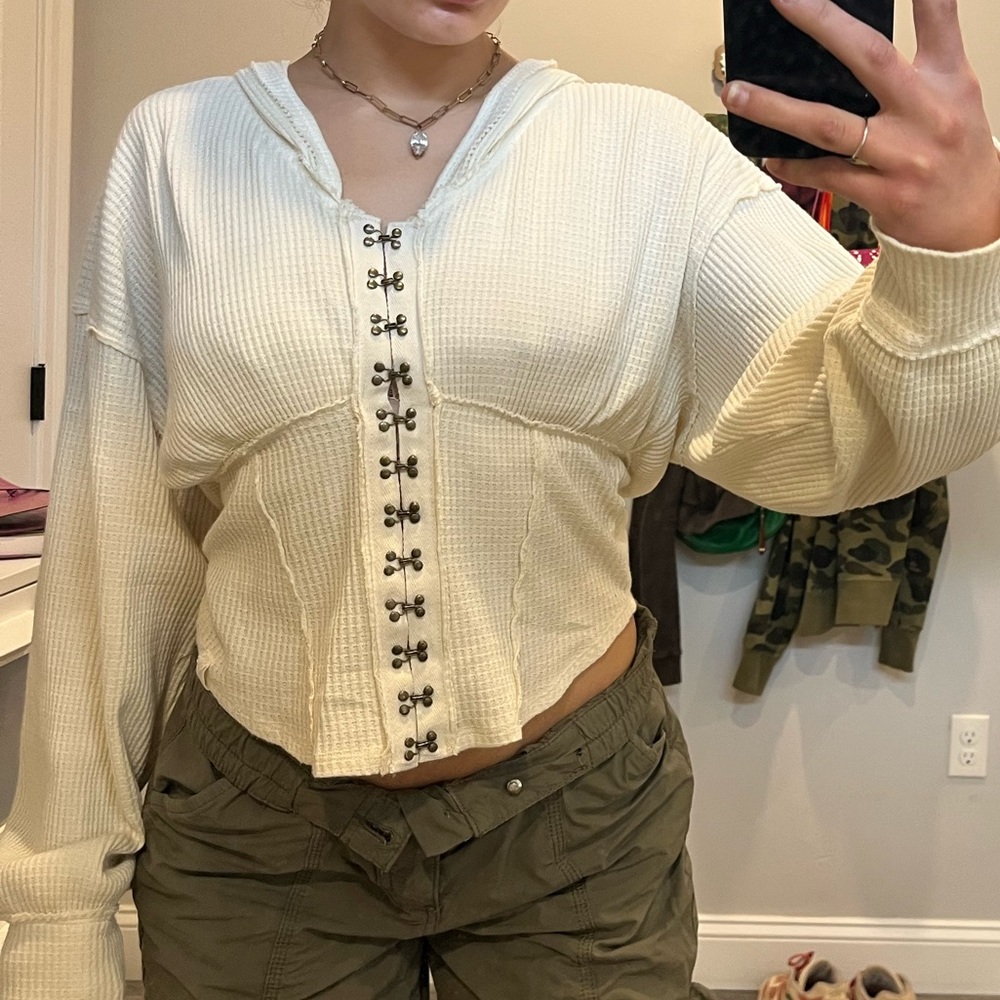 free people cropped hoodie